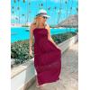 image:imageZESICA Womens 2026 Summer Boho Maxi Dresses Strapless Off Shoulder Lace Flowy A Line Beach Vacation Long SundressFuchsia