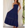 image:imageZESICA Womens 2026 Summer Boho Maxi Dresses Strapless Off Shoulder Lace Flowy A Line Beach Vacation Long SundressNavy
