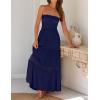 image:imageZESICA Womens 2026 Summer Boho Maxi Dresses Strapless Off Shoulder Lace Flowy A Line Beach Vacation Long SundressNavy