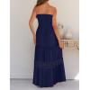 image:imageZESICA Womens 2026 Summer Boho Maxi Dresses Strapless Off Shoulder Lace Flowy A Line Beach Vacation Long SundressNavy