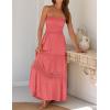 image:imageZESICA Womens 2026 Summer Boho Maxi Dresses Strapless Off Shoulder Lace Flowy A Line Beach Vacation Long SundressPeach