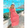 image:imageZESICA Womens 2026 Summer Boho Maxi Dresses Strapless Off Shoulder Lace Flowy A Line Beach Vacation Long SundressPeach