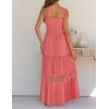 image:imageZESICA Womens 2026 Summer Boho Maxi Dresses Strapless Off Shoulder Lace Flowy A Line Beach Vacation Long SundressPeach