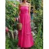 image:imageZESICA Womens 2026 Summer Boho Maxi Dresses Strapless Off Shoulder Lace Flowy A Line Beach Vacation Long SundressRose