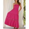 image:imageZESICA Womens 2026 Summer Boho Maxi Dresses Strapless Off Shoulder Lace Flowy A Line Beach Vacation Long SundressRose