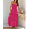 image:imageZESICA Womens 2026 Summer Boho Maxi Dresses Strapless Off Shoulder Lace Flowy A Line Beach Vacation Long SundressRose