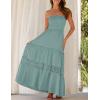 image:imageZESICA Womens 2026 Summer Boho Maxi Dresses Strapless Off Shoulder Lace Flowy A Line Beach Vacation Long SundressSage