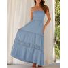 image:imageZESICA Womens 2026 Summer Boho Maxi Dresses Strapless Off Shoulder Lace Flowy A Line Beach Vacation Long SundressSkyblue