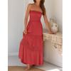 image:imageZESICA Womens 2026 Summer Boho Maxi Dresses Strapless Off Shoulder Lace Flowy A Line Beach Vacation Long SundressWatermelon