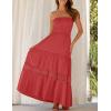image:imageZESICA Womens 2026 Summer Boho Maxi Dresses Strapless Off Shoulder Lace Flowy A Line Beach Vacation Long SundressWatermelon