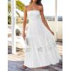 image:imageZESICA Womens 2026 Summer Boho Maxi Dresses Strapless Off Shoulder Lace Flowy A Line Beach Vacation Long SundressWhite