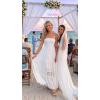 image:imageZESICA Womens 2026 Summer Boho Maxi Dresses Strapless Off Shoulder Lace Flowy A Line Beach Vacation Long SundressWhite