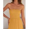 image:imageZESICA Womens 2026 Summer Boho Maxi Dresses Strapless Off Shoulder Lace Flowy A Line Beach Vacation Long SundressYellow