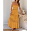 image:imageZESICA Womens 2026 Summer Boho Maxi Dresses Strapless Off Shoulder Lace Flowy A Line Beach Vacation Long SundressYellow