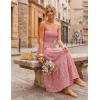 image:imageZESICA Womens 2026 Summer Boho Strapless Midi Dresses Off Shoulder Smocked Eyelet Wedding Guest Beach Long Dress PocketsPink