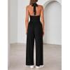 image:imageZESICA Womens Summer 2026 Sleeveless Halter Neck Jumpsuits One Piece Wide Leg Jumper Rompers Beach Vacation OutfitsBlack