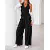 image:imageZESICA Womens Summer 2026 Sleeveless Halter Neck Jumpsuits One Piece Wide Leg Jumper Rompers Beach Vacation OutfitsBlack