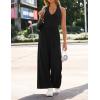 image:imageZESICA Womens Summer 2026 Sleeveless Halter Neck Jumpsuits One Piece Wide Leg Jumper Rompers Beach Vacation OutfitsBlack
