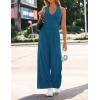 image:imageZESICA Womens Summer 2026 Sleeveless Halter Neck Jumpsuits One Piece Wide Leg Jumper Rompers Beach Vacation OutfitsBlue