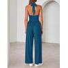 image:imageZESICA Womens Summer 2026 Sleeveless Halter Neck Jumpsuits One Piece Wide Leg Jumper Rompers Beach Vacation OutfitsBlue