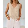 image:imageZESICA Womens Summer Crochet V Neck Tank Tops 2026 Sleeveless Knit Sweater Vest Going Out Beach Vacation ClothesApricot