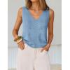 image:imageZESICA Womens Summer Crochet V Neck Tank Tops 2026 Sleeveless Knit Sweater Vest Going Out Beach Vacation ClothesBlue