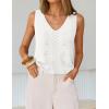 image:imageZESICA Womens Summer Crochet V Neck Tank Tops 2026 Sleeveless Knit Sweater Vest Going Out Beach Vacation ClothesWhite