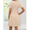 image:imageZESICA Womens Summer Short Sleeve Knit Mini Dress 2026 Casual V Neck Button Front Business Work Sweater Short DressesApricot