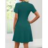 image:imageZESICA Womens Summer Short Sleeve Knit Mini Dress 2026 Casual V Neck Button Front Business Work Sweater Short DressesTeal