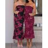 image:imageZESICA Womens Summer Strapless Floral Midi Dress 2026 Bodycon Mesh Tube Wedding Guest Cocktail Party Formal DressesBlackred