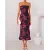 image:imageZESICA Womens Summer Strapless Floral Midi Dress 2026 Bodycon Mesh Tube Wedding Guest Cocktail Party Formal DressesBlackred