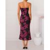 image:imageZESICA Womens Summer Strapless Floral Midi Dress 2026 Bodycon Mesh Tube Wedding Guest Cocktail Party Formal DressesBlackred