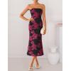 image:imageZESICA Womens Summer Strapless Floral Midi Dress 2026 Bodycon Mesh Tube Wedding Guest Cocktail Party Formal DressesBlackred