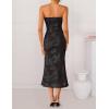 image:imageZESICA Womens Summer Strapless Floral Midi Dress 2026 Bodycon Mesh Tube Wedding Guest Cocktail Party Formal DressesTaupe