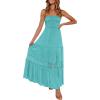 image:imageZESICA Womens 2026 Summer Boho Maxi Dresses Strapless Off Shoulder Lace Flowy A Line Beach Vacation Long SundressAqua