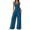 image:imageZESICA Womens Summer 2026 Sleeveless Halter Neck Jumpsuits One Piece Wide Leg Jumper Rompers Beach Vacation OutfitsBlue
