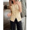image:imageZESICA Business Casual Sweater Vest Tops for Women 2026 Summer Fashion Button Down Sleeveless Knit Office Work OutfitsApricot