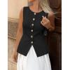 image:imageZESICA Business Casual Sweater Vest Tops for Women 2026 Summer Fashion Button Down Sleeveless Knit Office Work OutfitsBlack