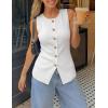 image:imageZESICA Business Casual Sweater Vest Tops for Women 2026 Summer Fashion Button Down Sleeveless Knit Office Work OutfitsWhite