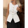 image:imageZESICA Business Casual Sweater Vest Tops for Women 2026 Summer Fashion Button Down Sleeveless Knit Office Work OutfitsWhite