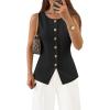 image:imageZESICA Business Casual Sweater Vest Tops for Women 2026 Summer Fashion Button Down Sleeveless Knit Office Work OutfitsBlack