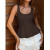 image:imageZESICA Womens 2026 Summer Sleeveless Vest Top Square Neck Cute Casual Tank Tops Fitted Going Out Trendy OutfitCoffee
