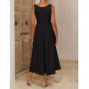 image:imageZESICA Womens Spring Sleeveless Cocktail Dresses 2026 Summer Crewneck Flowy Wedding Guest Party A Line Midi DressBlack