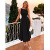 image:imageZESICA Womens Spring Sleeveless Cocktail Dresses 2026 Summer Crewneck Flowy Wedding Guest Party A Line Midi DressBlack