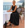 image:imageZESICA Womens Spring Sleeveless Cocktail Dresses 2026 Summer Crewneck Flowy Wedding Guest Party A Line Midi DressBlack