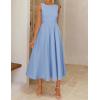image:imageZESICA Womens Spring Sleeveless Cocktail Dresses 2026 Summer Crewneck Flowy Wedding Guest Party A Line Midi DressBlue
