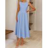 image:imageZESICA Womens Spring Sleeveless Cocktail Dresses 2026 Summer Crewneck Flowy Wedding Guest Party A Line Midi DressBlue
