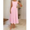 image:imageZESICA Womens Spring Sleeveless Cocktail Dresses 2026 Summer Crewneck Flowy Wedding Guest Party A Line Midi DressPink