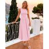 image:imageZESICA Womens Spring Sleeveless Cocktail Dresses 2026 Summer Crewneck Flowy Wedding Guest Party A Line Midi DressPink