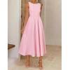 image:imageZESICA Womens Spring Sleeveless Cocktail Dresses 2026 Summer Crewneck Flowy Wedding Guest Party A Line Midi DressPink